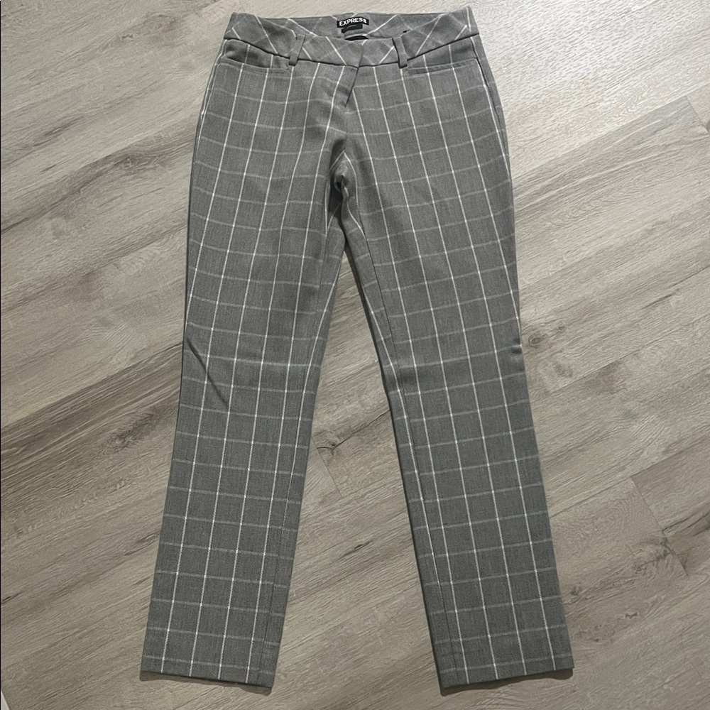 Express Gray Checkered Trousers